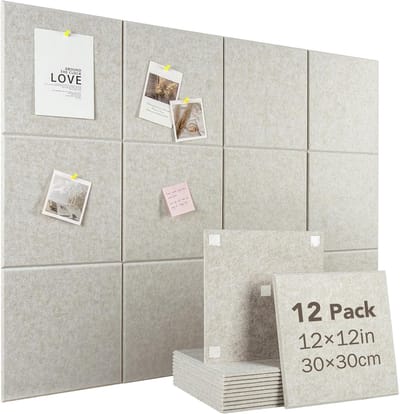 Omgoods - 120 x 90 cm Modulair Vilt Prikbord - 12 Stuks, Alternatief voor Kurk