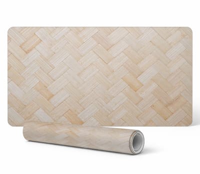 Muismat en toetsenbordmat van gevlochten bamboe, 90x45 cm