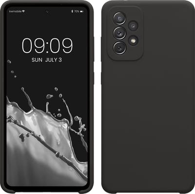 kwmobile telefoonhoesje geschikt voor Samsung Galaxy A72 - Hoesje met siliconen coating - Smartphone case in donkergrijs