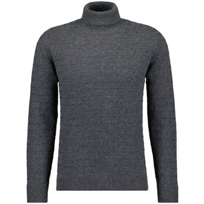 Ragman Trui Rollneck Structure Knit Merino Cashmere Antraciet / male