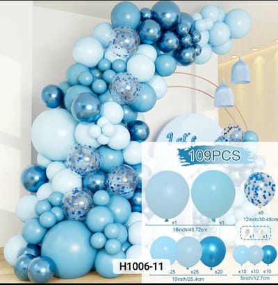 Feestversiering Ballonnen Pakket/ Blauw/ 109 Delig/ Zelf Maken Set/ Feestje Pakket/ Ballonnen Slinger/ Luxe Complete Set/ Foto Zone/Party Decoratie Set/ Feestartikele/ Verjaardag/ Gender Reveal/ Huwelijk/ Baby Shower/ Kinderen en Volwassenen…1 Pakket