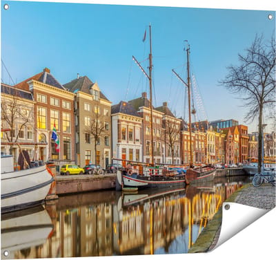 Gards Tuinposter Groningen Hoge der A Haven - 100x80 cm - Tuindoek - Tuindecoratie - Wanddecoratie buiten - Tuinschilderij