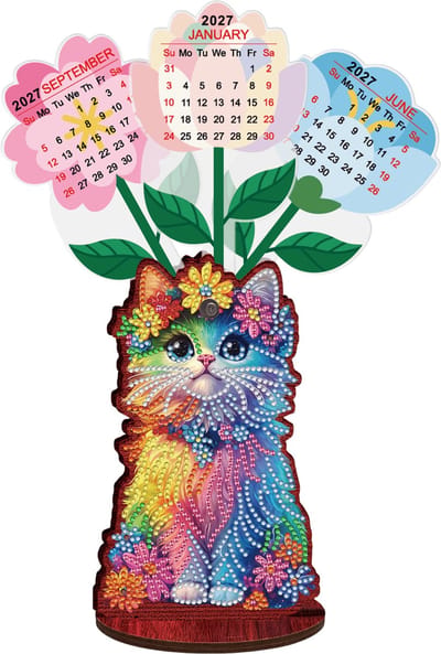 Adorzy Diamond Painting Kalender Kat - Diamond Painting Volwassenen – Diamond Painting Volledig Pakket