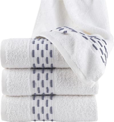 Homéé® Handdoeken golf jacquard 550g. m² 50x100cm 100% katoen badstof set van 4 stuks wit