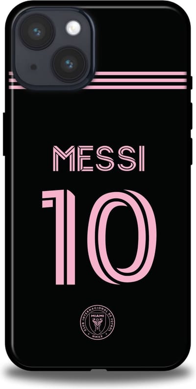 Messi Inter Miami hoesje Apple iPhone 14 Backcover Softcase TPU Zwart Roze
