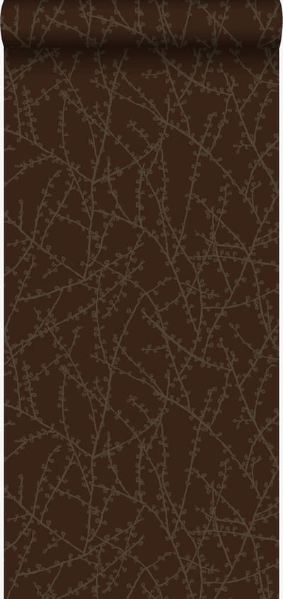 Origin Wallcoverings behang bloesemtakken mat bruin en glanzend brons - 53 cm x 10.05 m - 345731