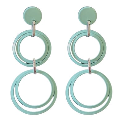 Oorbellen -Luna -mint groen -zilverkleur- Charme Bijoux