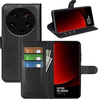 MobyDefend Hoesje - Geschikt voor Xiaomi 13 Ultra - Kunstleren Wallet Book Case (Sluiting Voorkant) - Zwart
