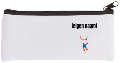 Akyol - badminton met man Etui - Badminton - badmintoners - met eigen naam - badminton liefhebbers - cadeau - kado - 20 bij 9 cm
