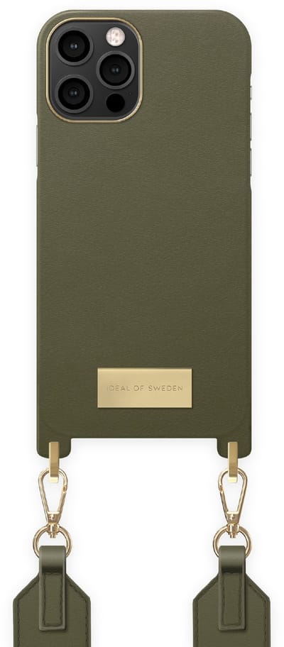 ideal of sweden athena necklace case geschikt voor Apple iphone 12/12 pro khaki