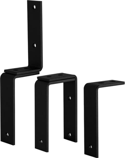 Wandbeugel - Zwart - Staal verzinkt - GPF - GPF0588.61 plafond / t.b.v. dubbele schuifdeursystemen zwart