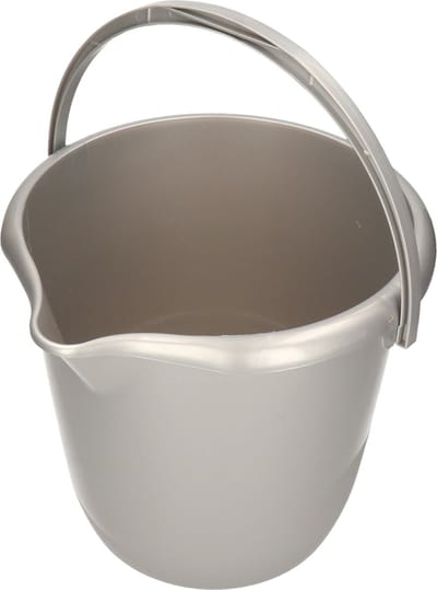 Hega Hogar schoonmaak/huishoud emmer - 1x - zilvergrijs - 10 liter - Dia 28 cm en Hoogte 26 cm - kunststof