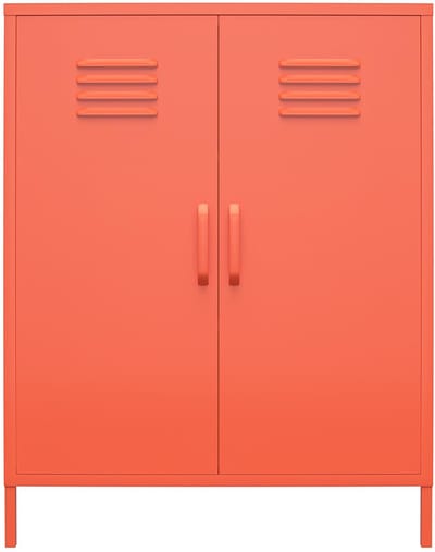 Cache|Kast met 2 deuren in metaal oranje