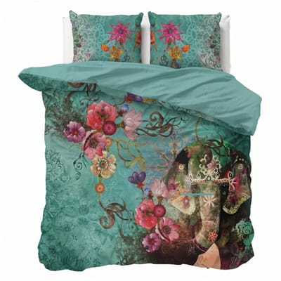 Dekbed-Discounter - Presence Dekbedovertrek 140 x 200/220 cm - Verkoelend Percale Katoen - Korte instopstrook - Wassen op 40 graden - Inclusief 1 kussensloop - Elephant Boheima