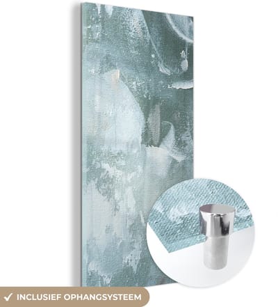 MuchoWow® Glasschilderij 60x120 cm - Schilderij acrylglas - Acrylverf - Abstract - Design - Foto op glas - Schilderijen