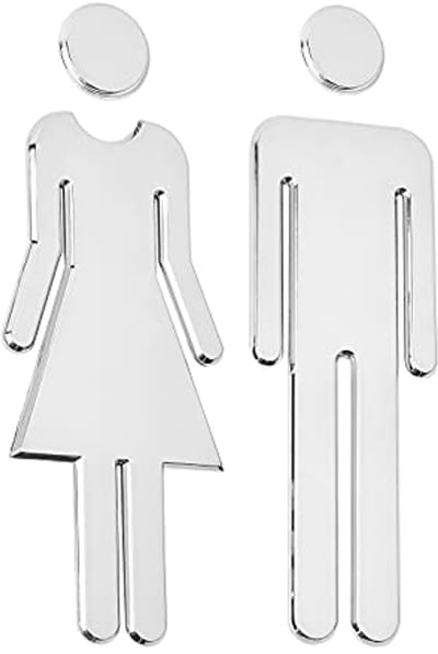 Zelfklevende toiletdeurplaat voor dames en heren - Badkamerdeurborden voor thuis, hotel, kantoor, wagen, restaurant en meer