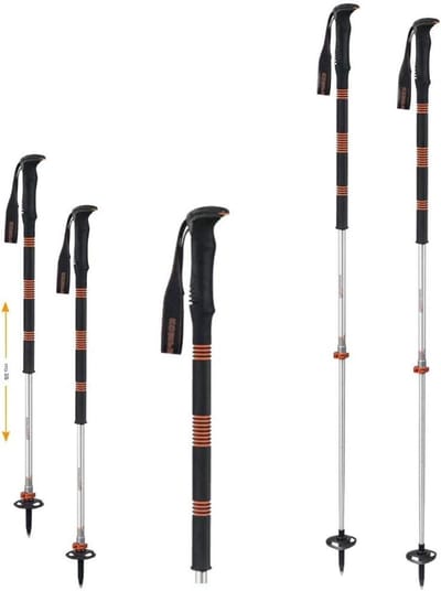 Wandelstokken - Tourstokken trekkingstok - Buitenwandelingen maken - Sterk aluminium ontwerp - 85-140 cm - Oranje