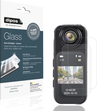 dipos – 2x Matte Pantserfolie geschikt voor LIROPAU Action Cam | 9H Screenprotector