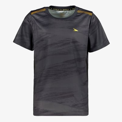 Dutchy Dry kinder voetbal T-shirt grijs zwart - Maat 116