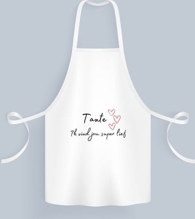 Akyol - tante ik vind jou super lief Keukenschort - Tante - de liefste tante - verjaardag - cadeautje voor tante - tante artikelen - kado - geschenk - 82 bij 71 cm