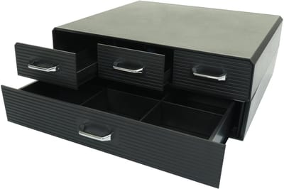 Ladebox voor koffiecapsules/theezakjes MCW-L99, opbergbox met 4 lades box 13x34x31cm