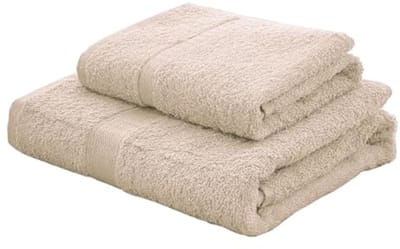 Handdoekenset van 100% katoen in beige - 100 x 60 cm