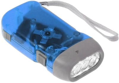 LED Zaklamp - KnijpKat Dynamo - Noodpakket - Blauw