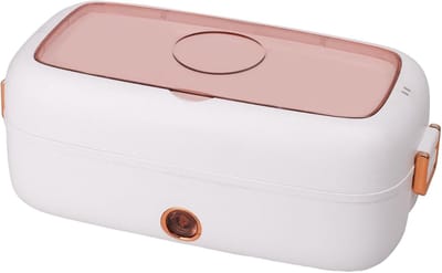 Verwarmde Lunchbox - Elektrische Voedselwarmer - Maaltijd Opwarmen Onderweg - USB Oplaadbaar Lekvrij - 800ml Capaciteit - Wit