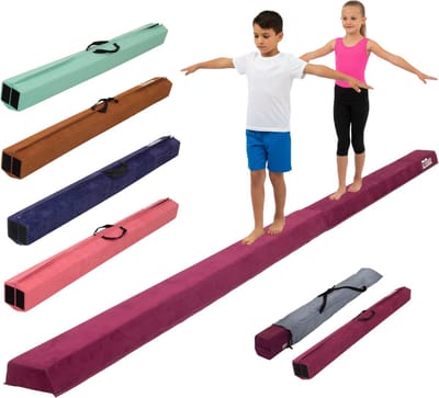 Schwebebalken 300 cm lila klappbar auf 150 cm tragbarer Turnbalken inkl.Tragetasche