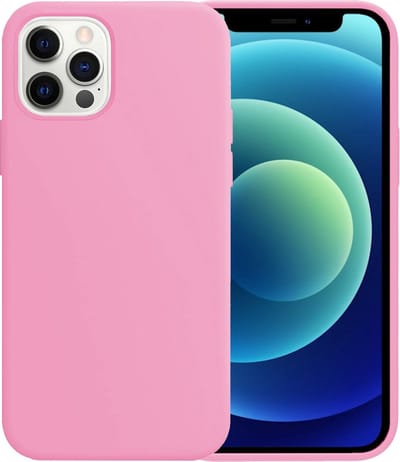 Hoesje - Geschikt voor Apple iPhone 12 Pro - Sterk & Shockproof - Siliconen Case - Hoes Cover - Telefoonhoes - Lichtroze