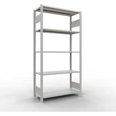 Legbordstelling MULTIplus150  - 5 legborden - L 2000 x B 400 x H 2000 mm - draagvermogen 150 kg - lichtgrijs RAL 7035