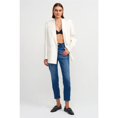 Dames Hoge Taille Slim Rechte Jeans