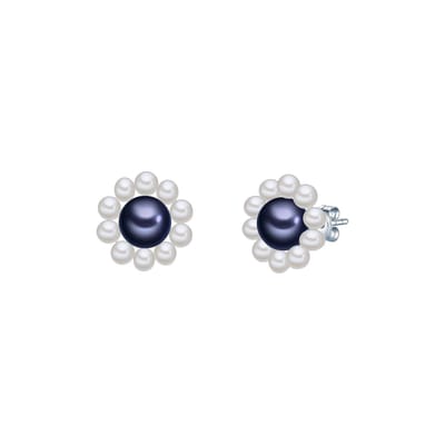 Valero Pearls dames oorbellen 925 zilveren zoet water parel One Size Wit Blauw 32018619