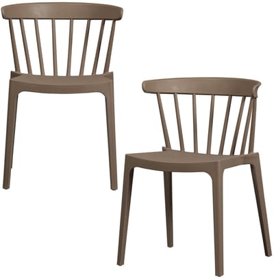 WOOOD Bliss Tuinstoelen - Plant Fiber - Bruin Melange - Set van 2