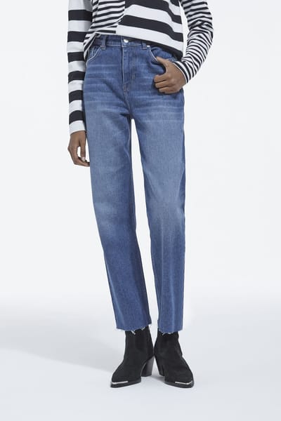 The Kooples Straight-leg Denim Pants With 5 Pockets Blue Washed Maat: W24 | Straight Broeken Outlet | Dames | Blauw