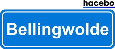 Hacebo - Plaatsnaam Sticker - 29x10 CM - Bellingwolde sticker - Verkeersborden sticker - grappige cadeaus - Bellingwolde