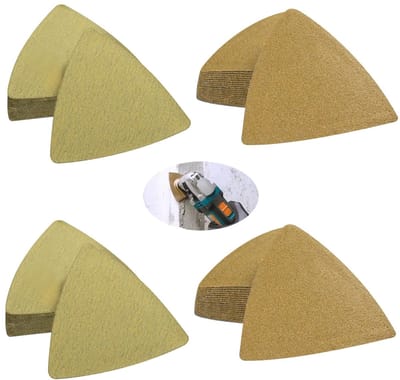 Schuurpapier Set van 120 Stuks, 80 x 80 mm, 2 Korrelgroottes (100/120), Geschikt voor Hout, Metaal en Kunststof, Ideaal voor Multischuurmachines en Delta Schuurmachines