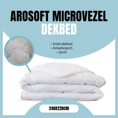 Eleganzzz Arosoft Enkel Dekbed Microvezel - 240x220cm - Winterdekbed - All Year Dekbed Enkel - 500gr/m2 - Enkel Dekbed 240x220 - Lits Jumeaux Extra Lang - Dekbedden