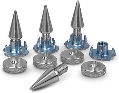 Luidspreker Spikes - Boxen Voetjes - Geluidsverbetering Hifi - Inclusief Onderleggers - M6 20mm - Zilver