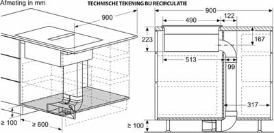 Siemens ED751HQ26E kookplaat Zwart Ingebouwd 71 cm Inductiekookplaat zones 4 zone(s) Inbouw afzuigkap