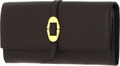 COCCINELLE Leren Portemonnee Coccinelle Cosima Wallet Grained Leather Bark Bruine