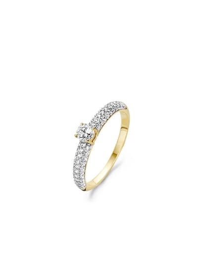 Blush Ring 1146BZI -  Geel en Wit Goud (14Krt.) met Zirconia