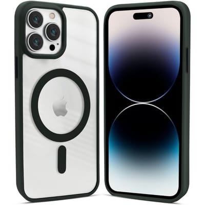 Coverzs telefoonhoesje geschikt voor Apple iPhone 14 Plus hoesje Magneet - magnetische case - mat - donkergroen