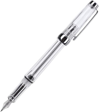 Inovra Plus - Grote Capaciteit Vulpen 05 Mm Penpunt Transparant Wit - Kantoorbenodigdheden - Snel Inkten