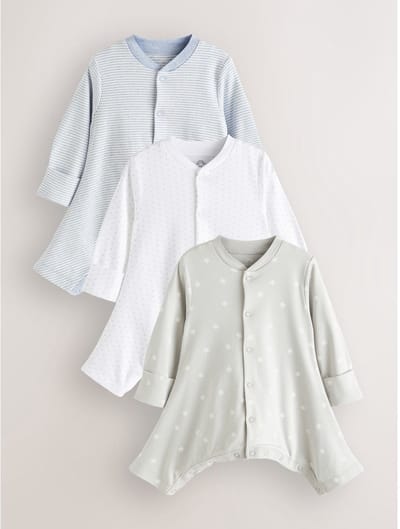 Next - Jongens - 3 babypyjama's voor heupdysplasie - Blauw