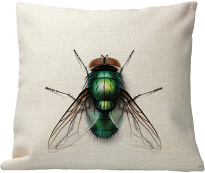Kussen - Design - Insect - Vlieg - Linnen - Kleurvast - inclusief vulling