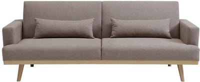 Vente-unique Driezitsslaapbank clic-clac in taupe stof ESME