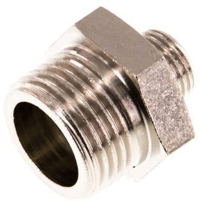 G 3/8'' x G 1/8'' Vernikkeld Messing Borstnippel 16 Bar [5 Stuks]