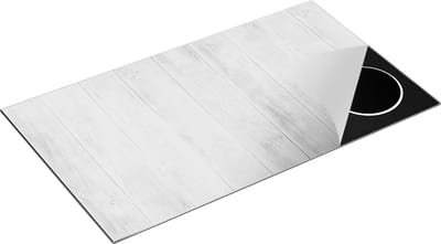 Chefcare Inductie Beschermer Witte Houten Planken - 90x50 cm - Afdekplaat Inductie - Kookplaat Beschermer - Inductie Mat