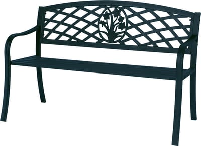 Tuinbank Tuinbank - zitbank - tuinmeubel metaal,  zwart 114 cm